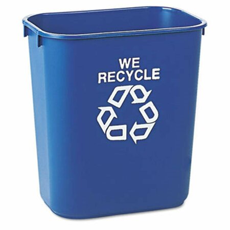 RCP Small Deskside Recycling Container  Rectangular  Plastic  13 5/8 qt  Blue RC32162